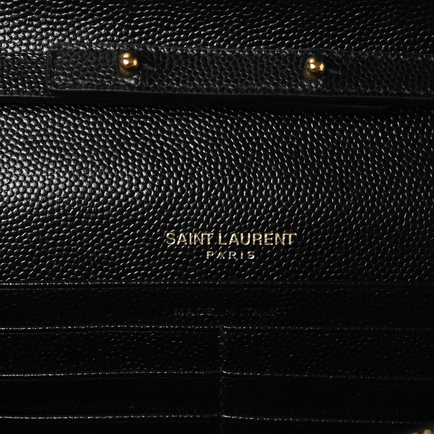 Saint Laurent Grain De Poudre Matelasse Chevron Monogram Chain Wallet Black 7 of 10