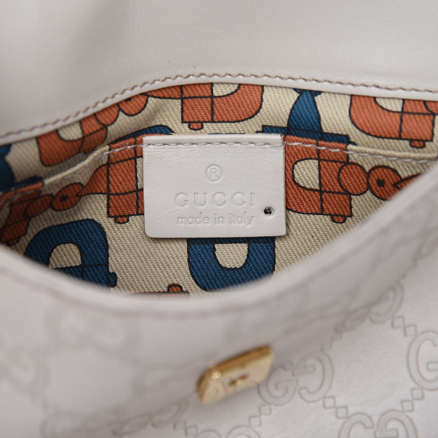 Gucci Guccissima Small Shoulder Bag Off White 6 of 12