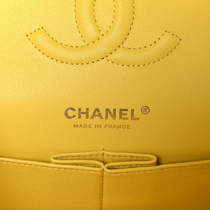 Chanel Caviar Quilted Medium Double Flap Yellow 6 of 11