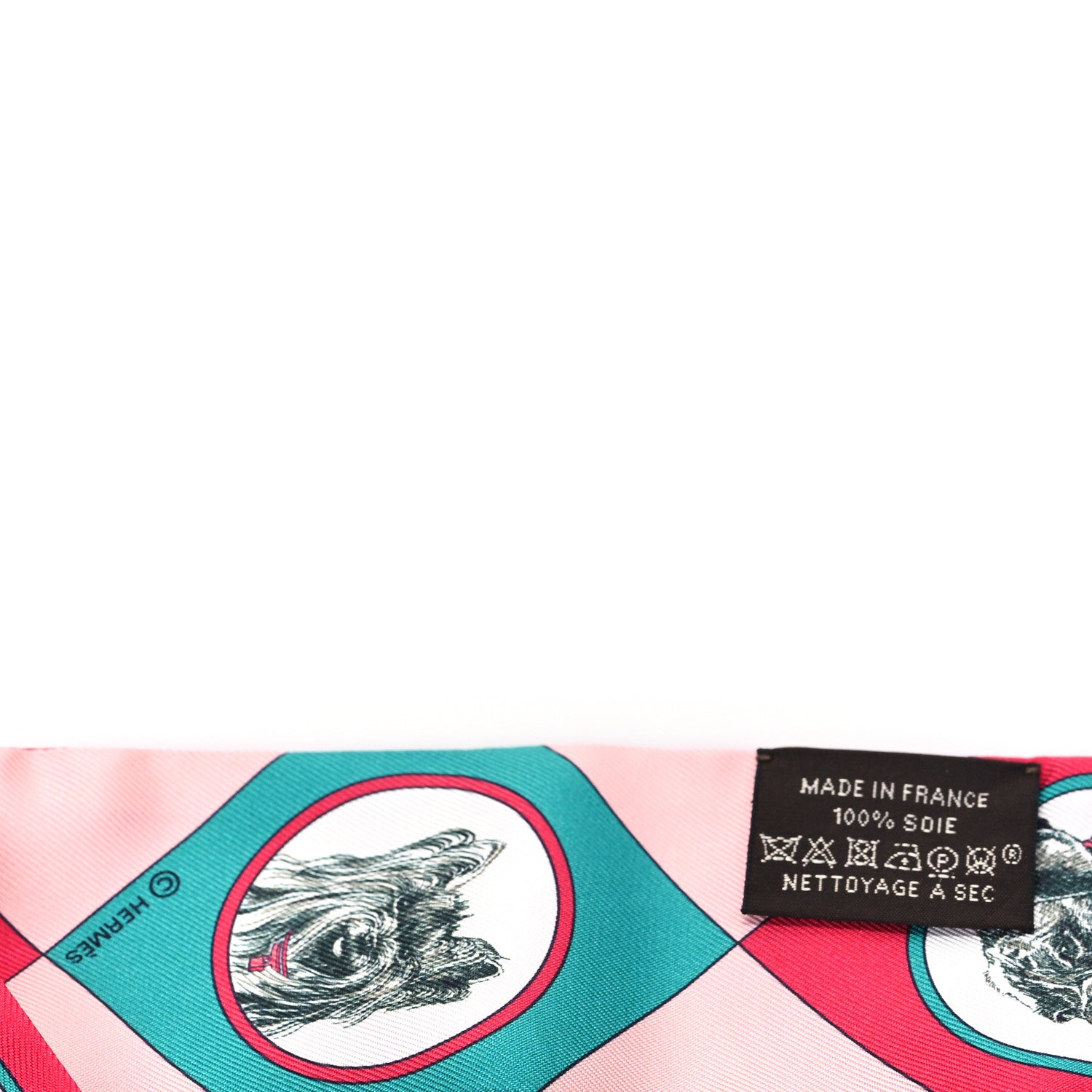 Hermes Silk Colliers Et Chiens Twilly Framboise Vert Rose 3 of 4