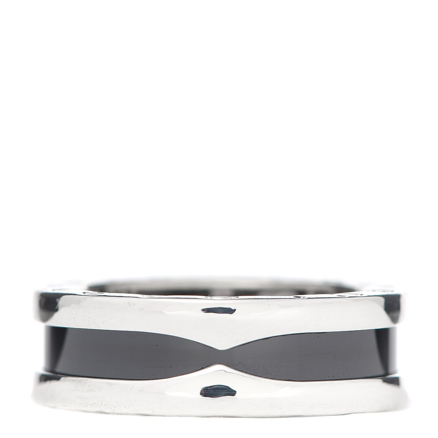 Bulgari Sterling Silver Ceramic Save The Children One-Band Ring 51 5.75 1 of 7