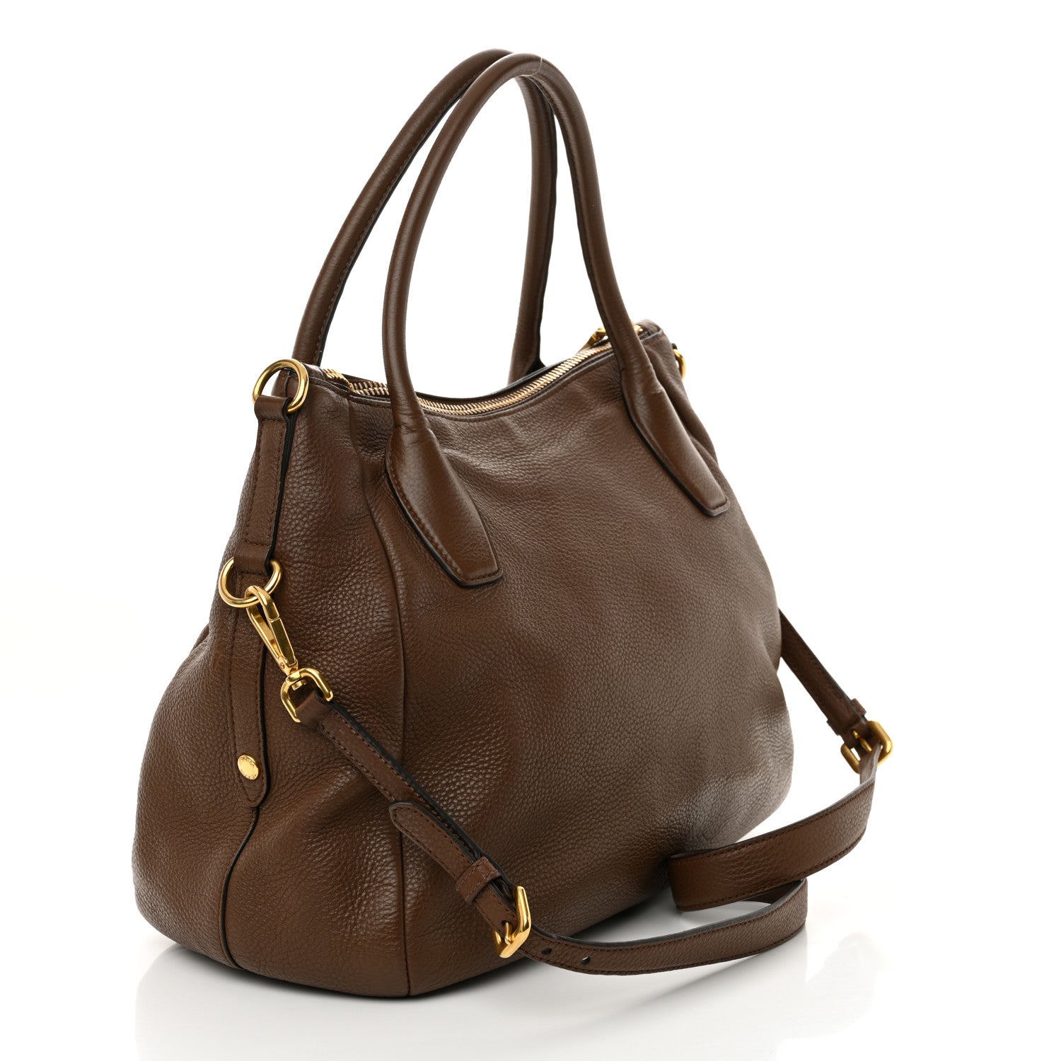 Prada Vitello Daino Shoulder Bag Tabacco 3 of 10