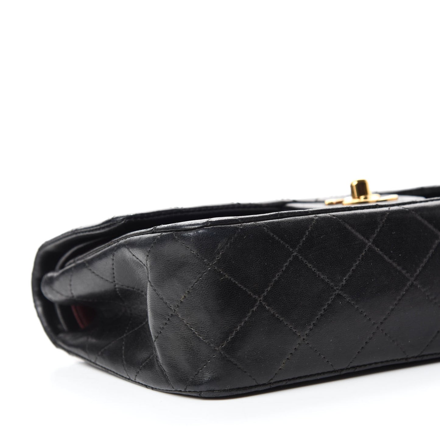 Lambskin Quilted Small Double Flap Black
