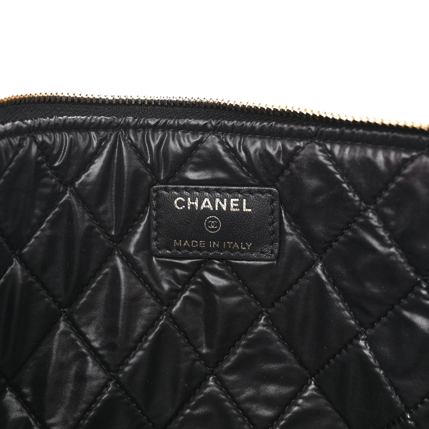 Chanel Lambskin Double Stitch Quilted Tassel Cosmetic Case Black 6 of 8