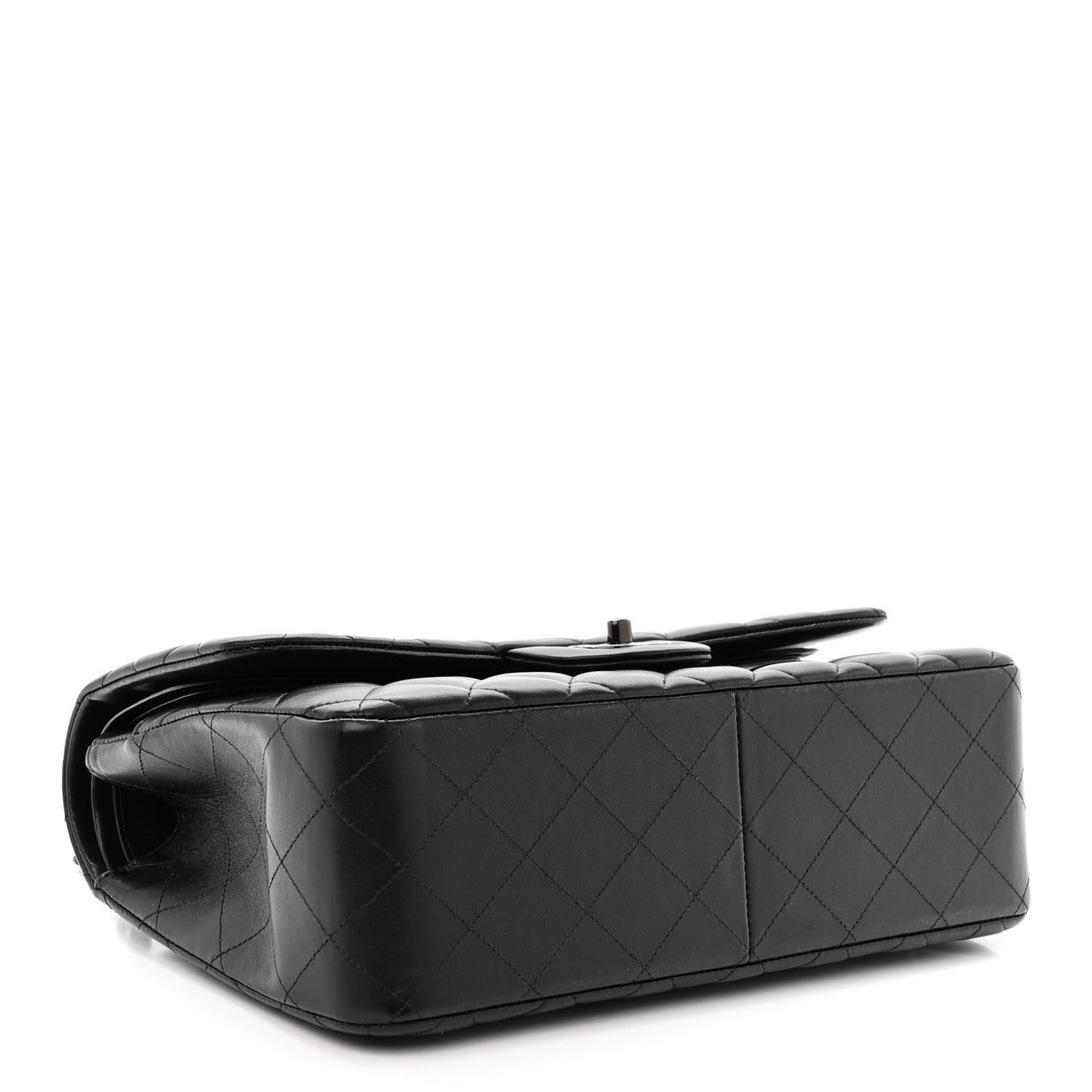 Lambskin Quilted Jumbo Double Flap So Black