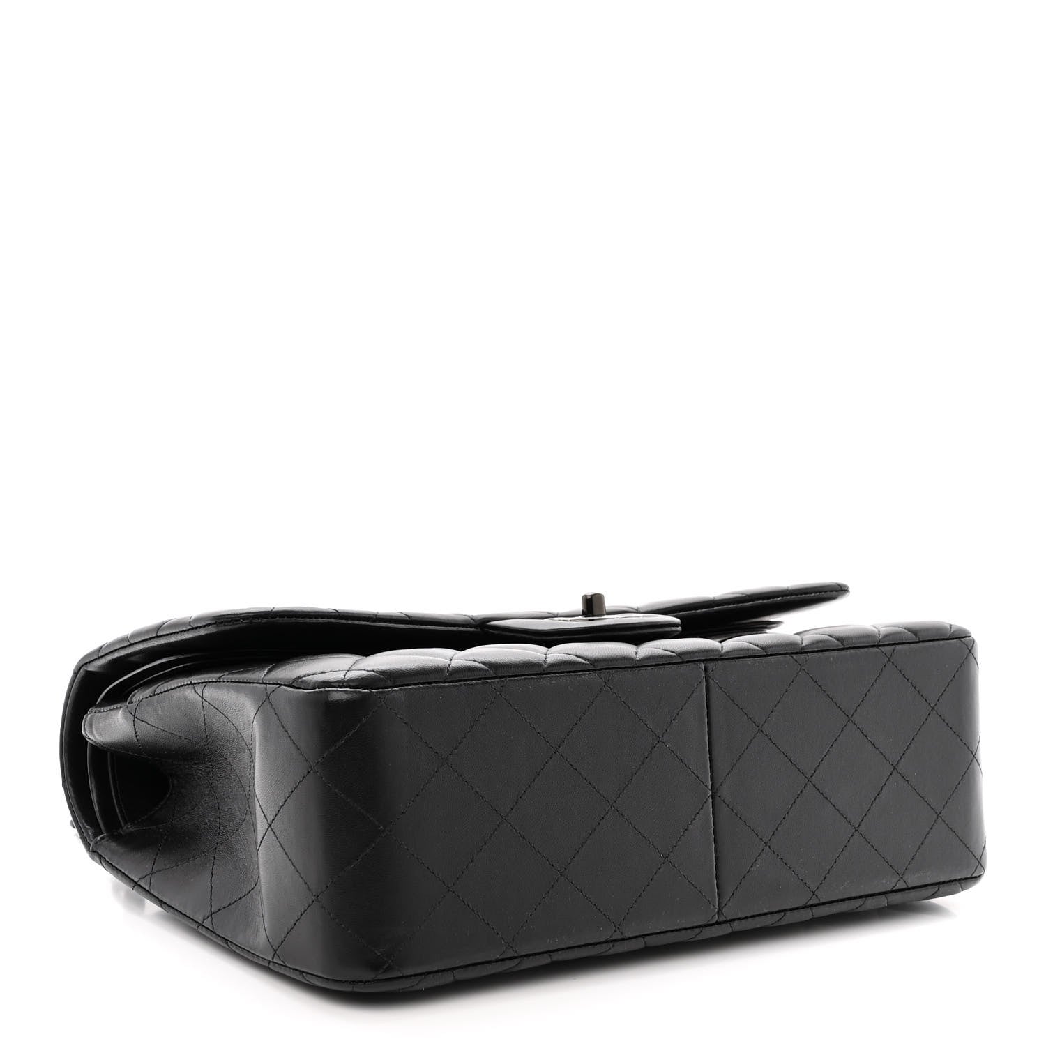 Chanel Lambskin Quilted Jumbo Double Flap So Black 4 of 10