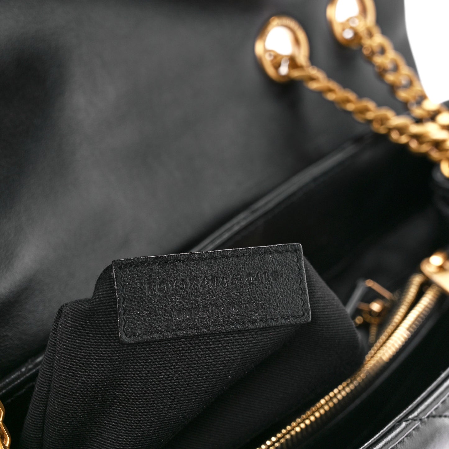 Calfskin Y Quilted Monogram Medium Loulou Chain Satchel Black