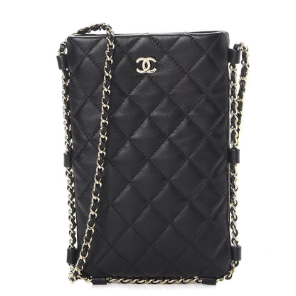 Chanel Lambskin Quilted CC Clutch With Chain Black 1 of 9