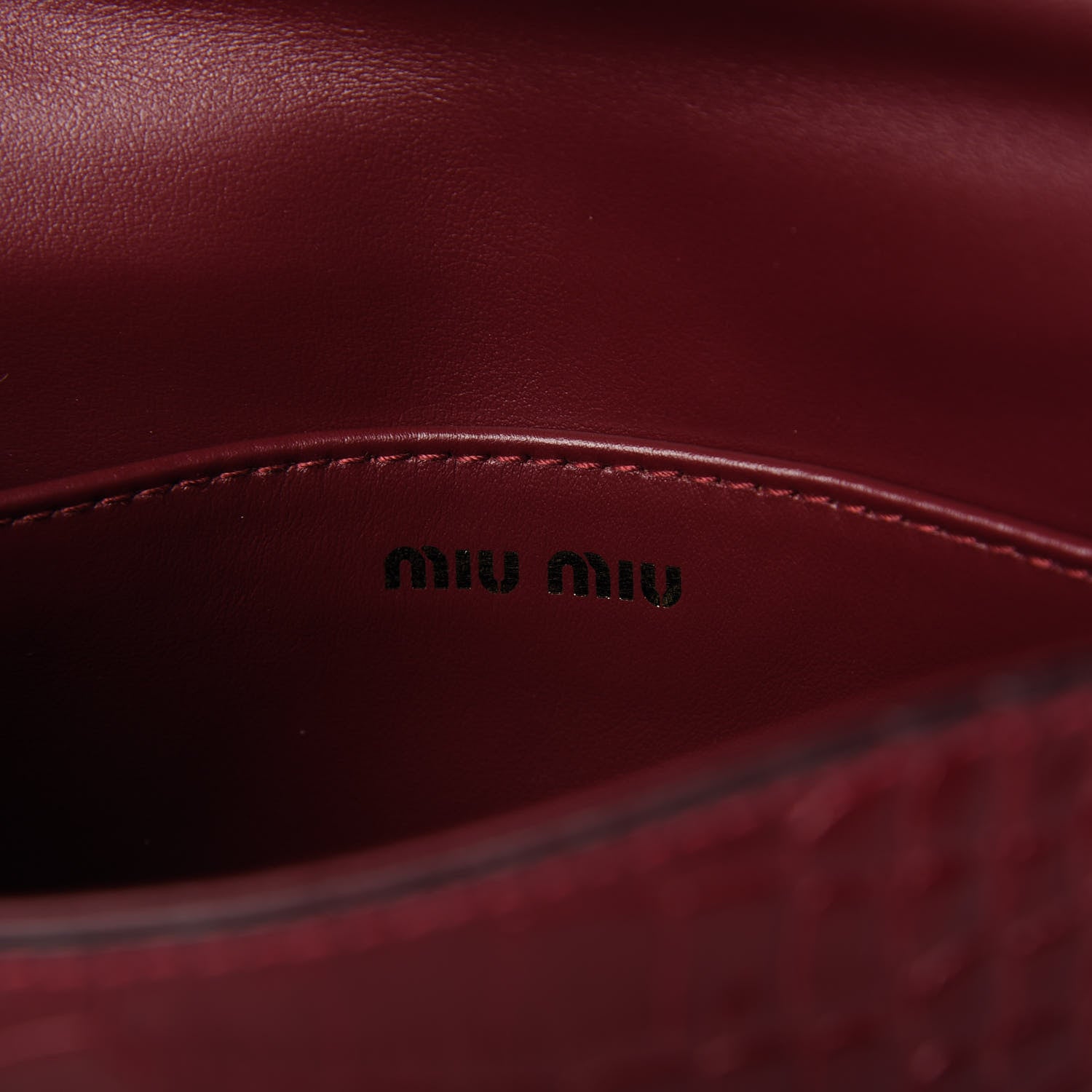 Miu Miu Crocodile Print Calfskin Top Handle Bag Rubino 8 of 10