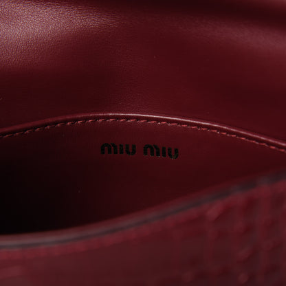 Miu Miu Crocodile Print Calfskin Top Handle Bag Rubino 8 of 10