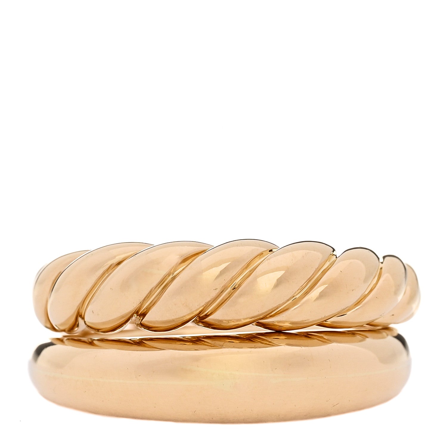 David Yurman 18K Yellow Gold Pure Form Stack Rings 60 9 1 of 6