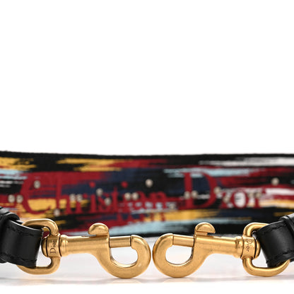 Christian Dior Canvas Embroidered Studded Shoulder Strap Black Multicolor 5 of 7