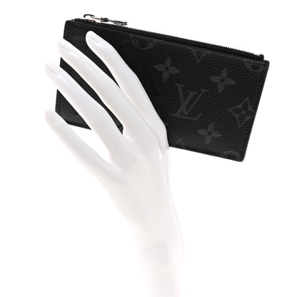 Louis Vuitton Monogram Eclipse Taiga Coin Card Holder 2 of 6