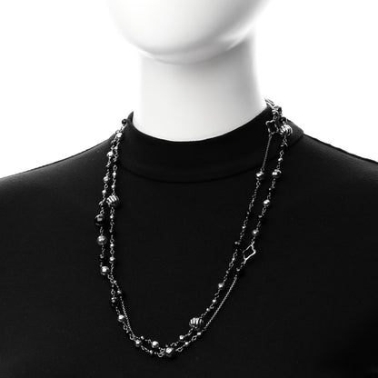 David Yurman Darkened Sterling Silver Black Onyx Hematite Quatrefoil Bead Chain Necklace 2 of 5