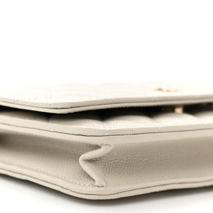 Chanel Caviar Quilted Wallet On Chain WOC Light Gray 10 of 12