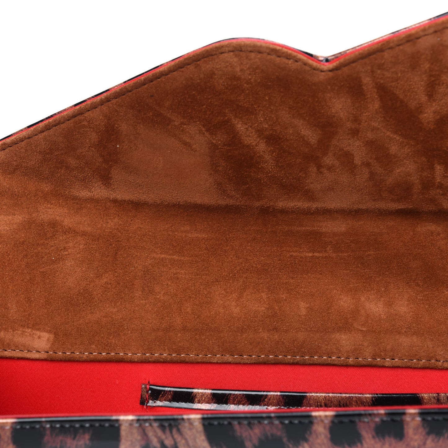 Patent Leopard So Kate Baguette Clutch Gold