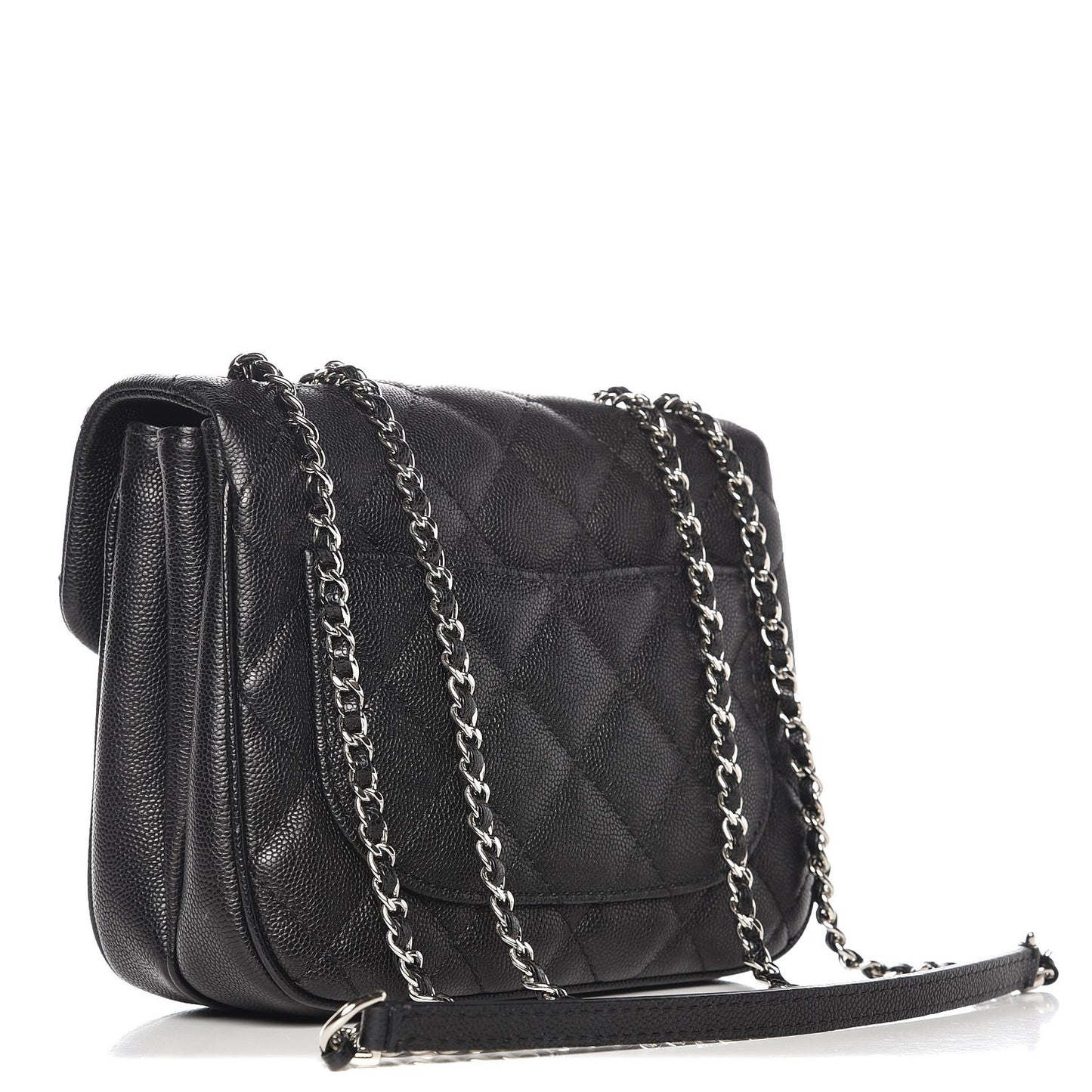 Caviar Quilted Small Urban Companion Flap Black