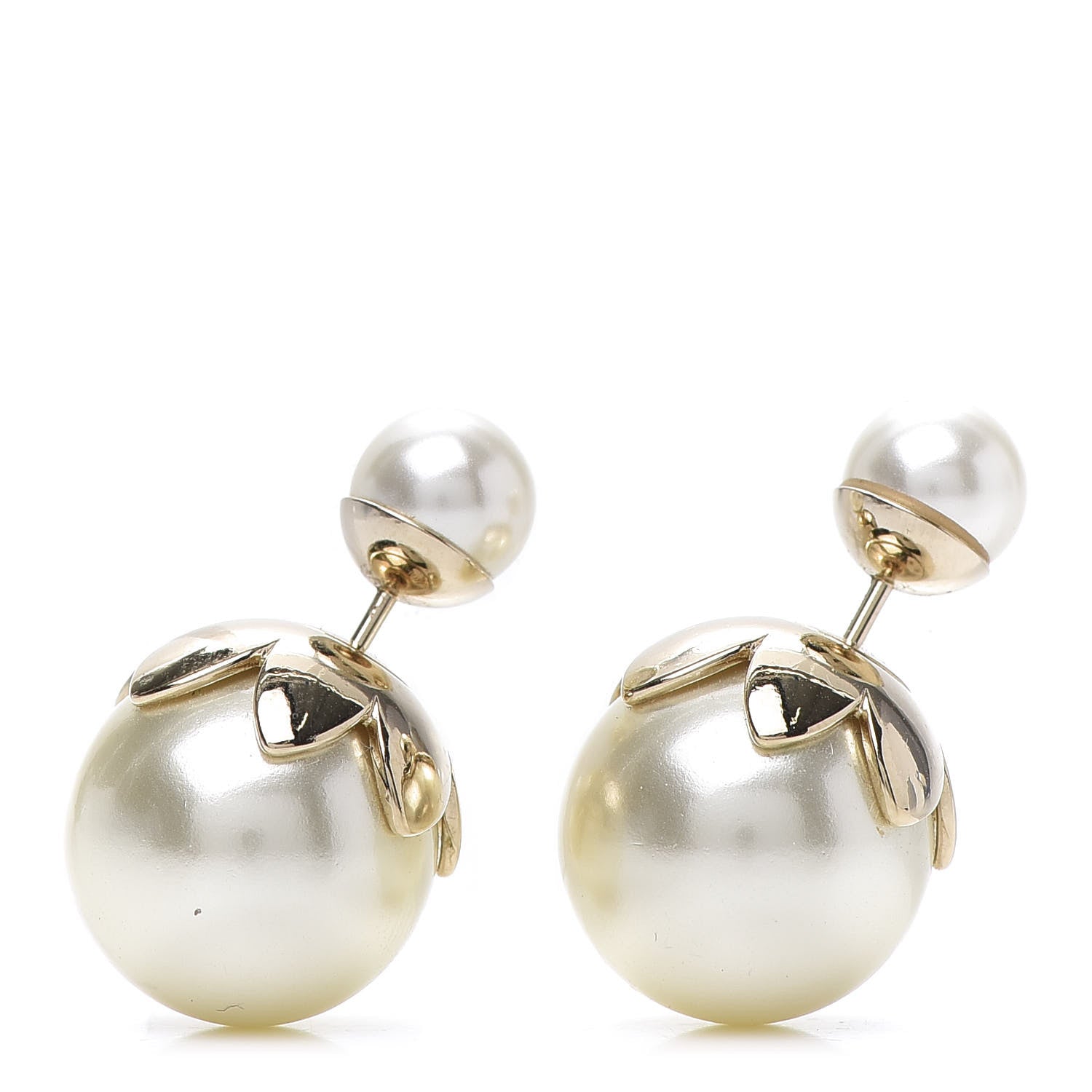 Christian Dior Pearl Mise En Dior Tribal Earrings Gold 1 of 4