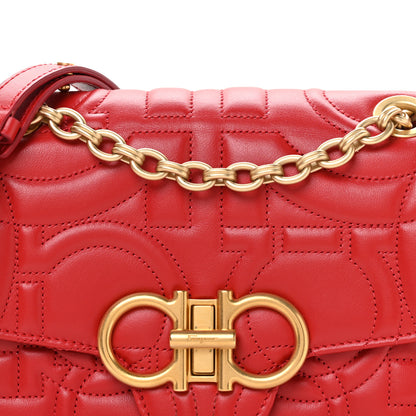 Salvatore Ferragamo Calfskin Quilted Gancini Flap Bag Lipstick 7 of 10