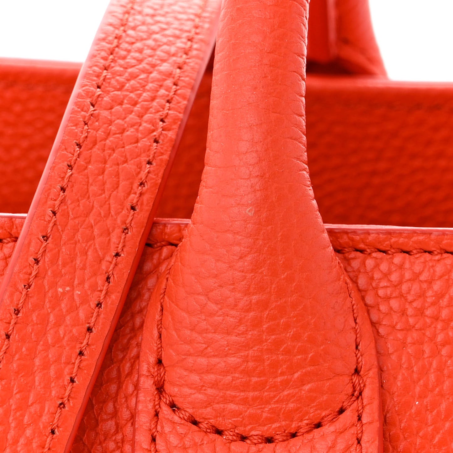 Grained Calfskin Small Neo Executive Shopper Tote Red