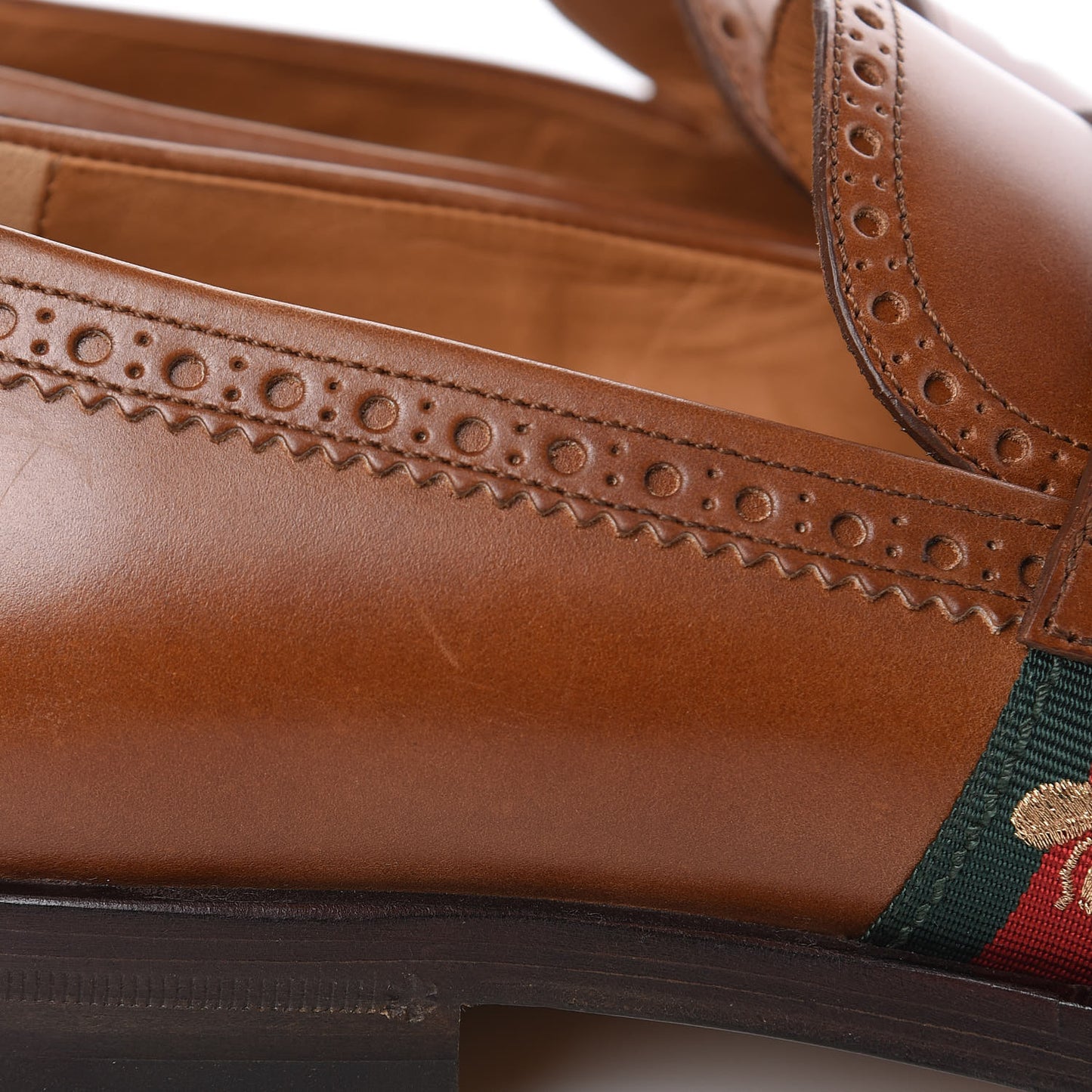 Calfskin Mens Web Bee Spirit Loafers 10 Cuir