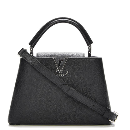 Louis Vuitton Taurillon Studded Capucines BB Black 1 of 8