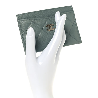 Chanel Caviar Quilted Card Holder Grey 2 of 8