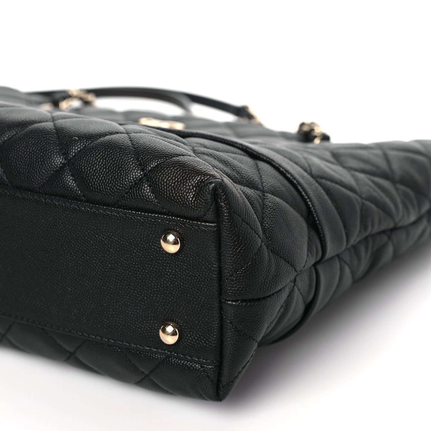 Caviar Quilted Rolled Up Tote Black