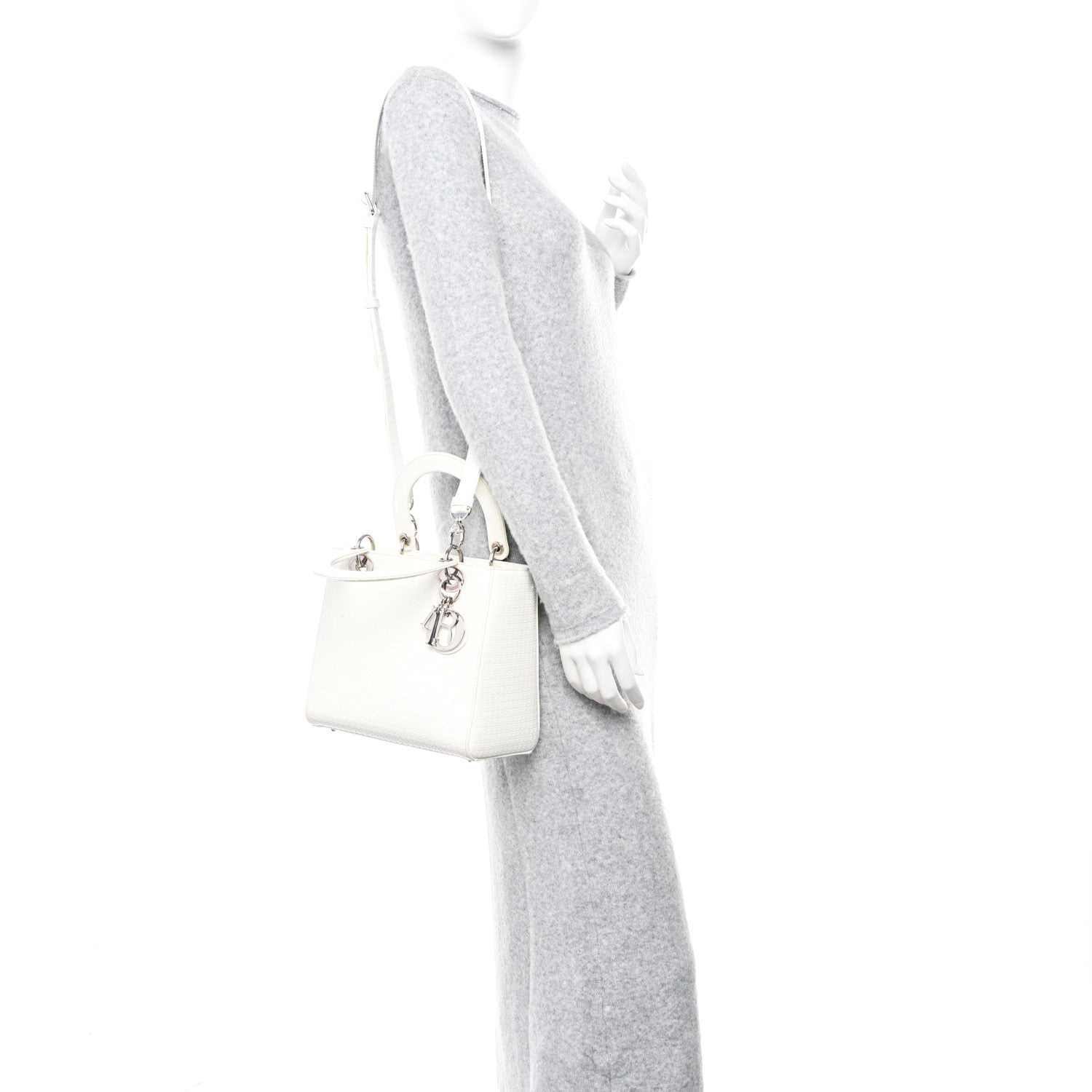 Christian Dior Patent Micro-Cannage Medium Lady Dior White 2 of 19
