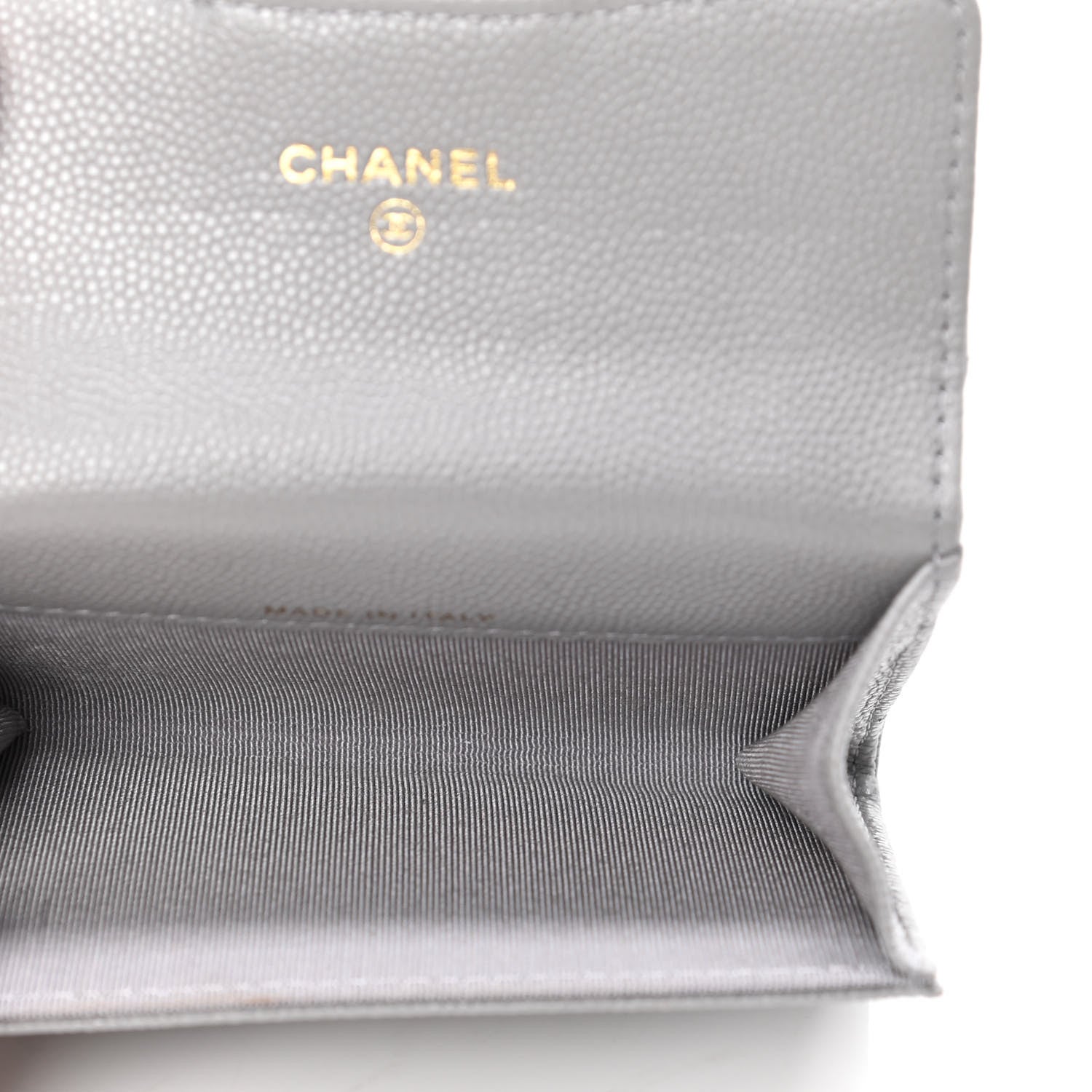 Chanel Caviar Quilted Flap Card Holder Wallet Grey 4 of 4