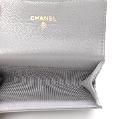 Chanel Caviar Quilted Flap Card Holder Wallet Grey 4 of 4