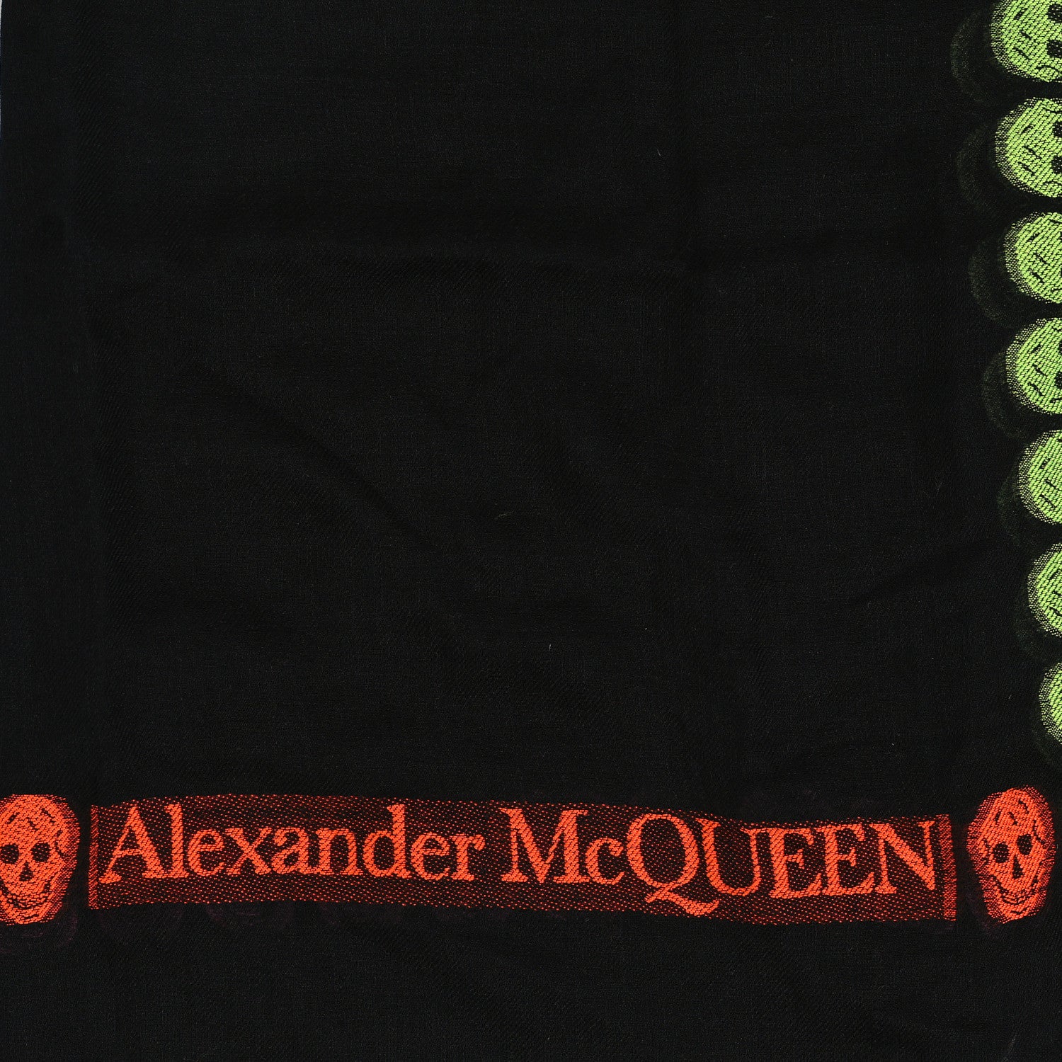 Alexander McQueen Wool Silk Skull Scarf Black Multicolor 2 of 3