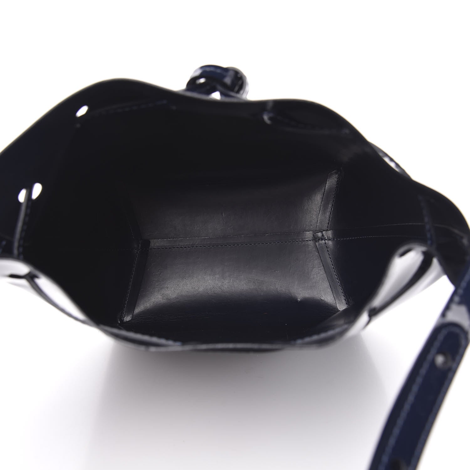 Mansur Gavriel Patent Calfskin Bucket Bag Blu 5 of 10
