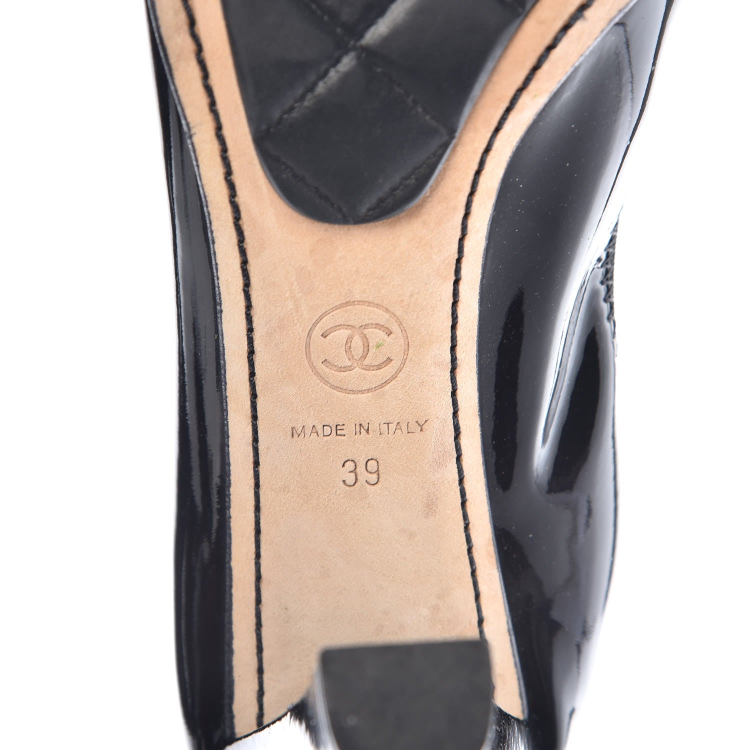 Chanel Patent CC Elastic Stretch Pumps 39 Black 8 of 11