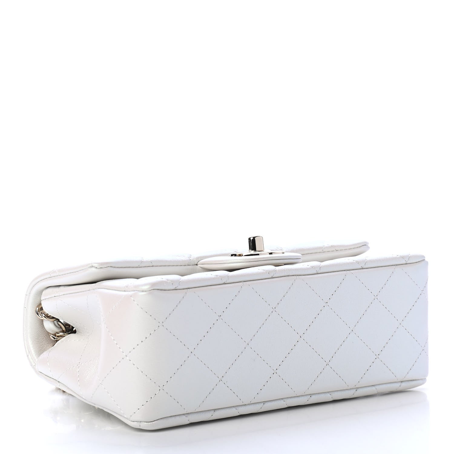 Chanel Iridescent Calfskin Quilted Mini Rectangular Flap White 3 of 4