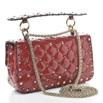 Valentino Garavani Patent Small Rockstud Spike Shoulder Bag Rosso Valentino 3 of 10