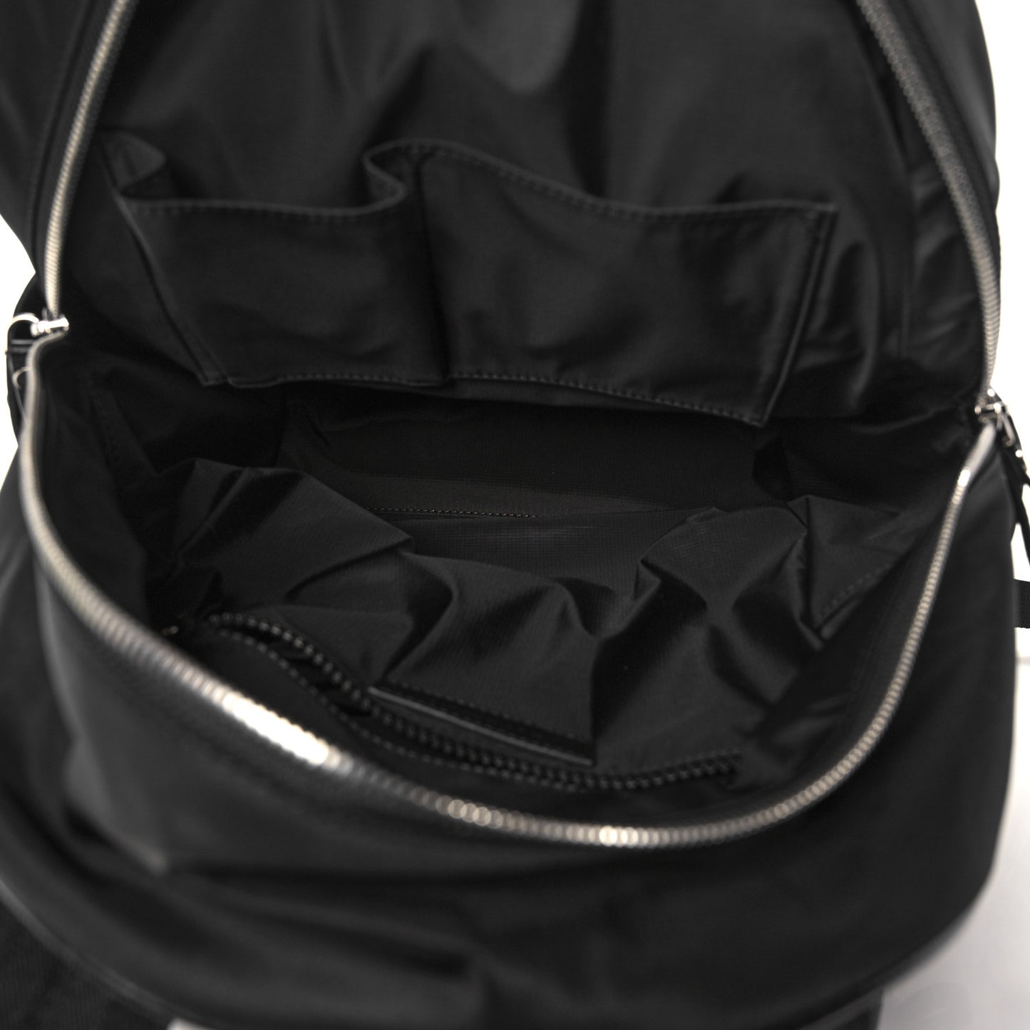 Nylon Logo Print Backpack Black