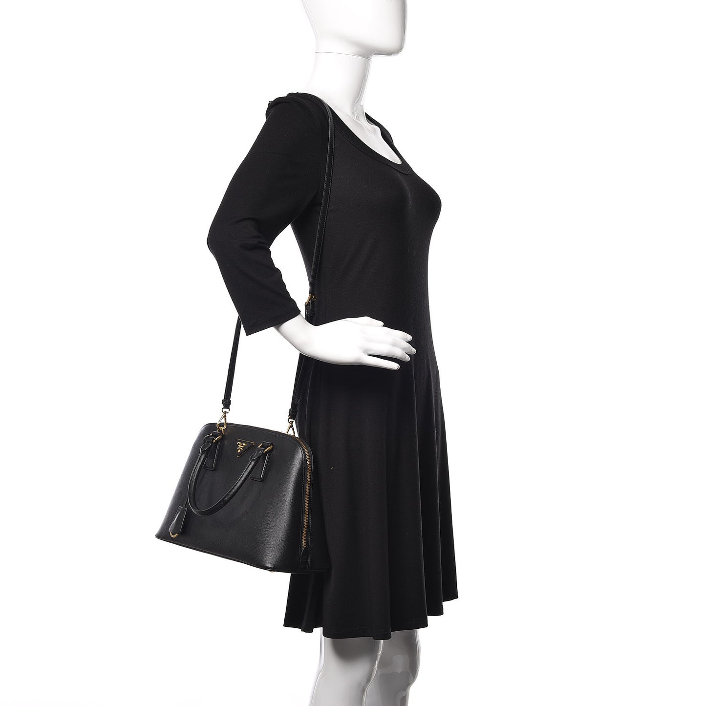 Saffiano Lux Medium Promenade Tote Black