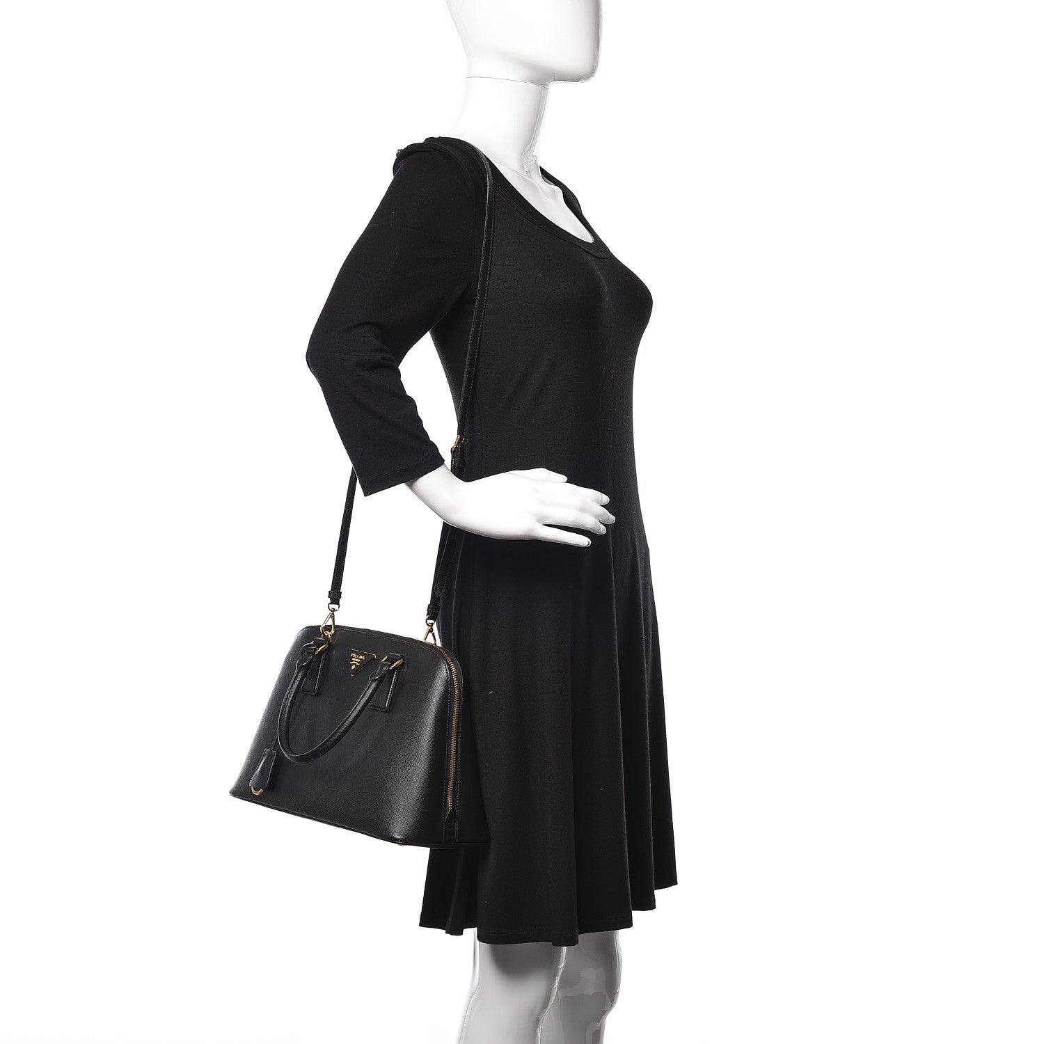 Prada Saffiano Lux Medium Promenade Tote Black 3 of 11