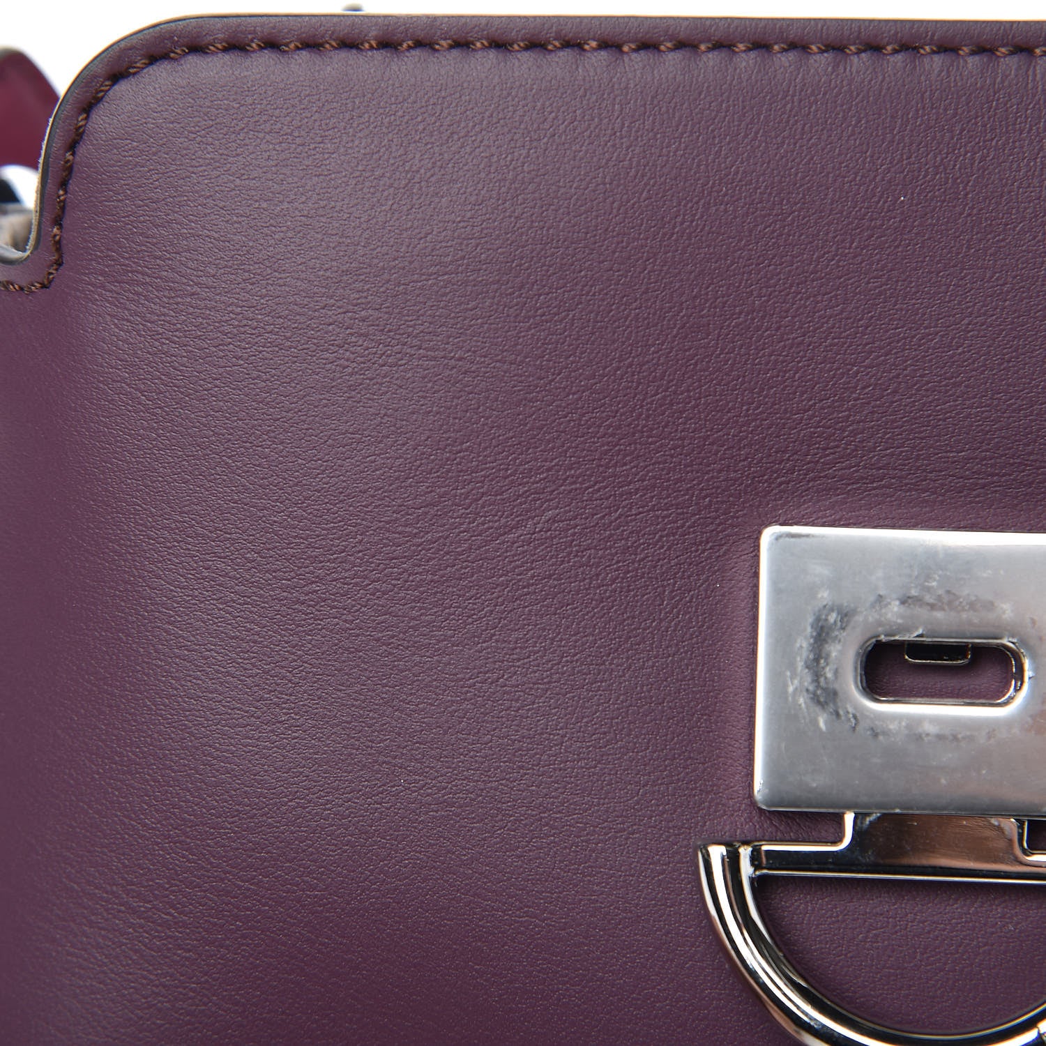 Fendi Vitello Century Pearl Bi-Color Scalloped Mini Back to School Backpack Amarone Black Cherry 12 of 12