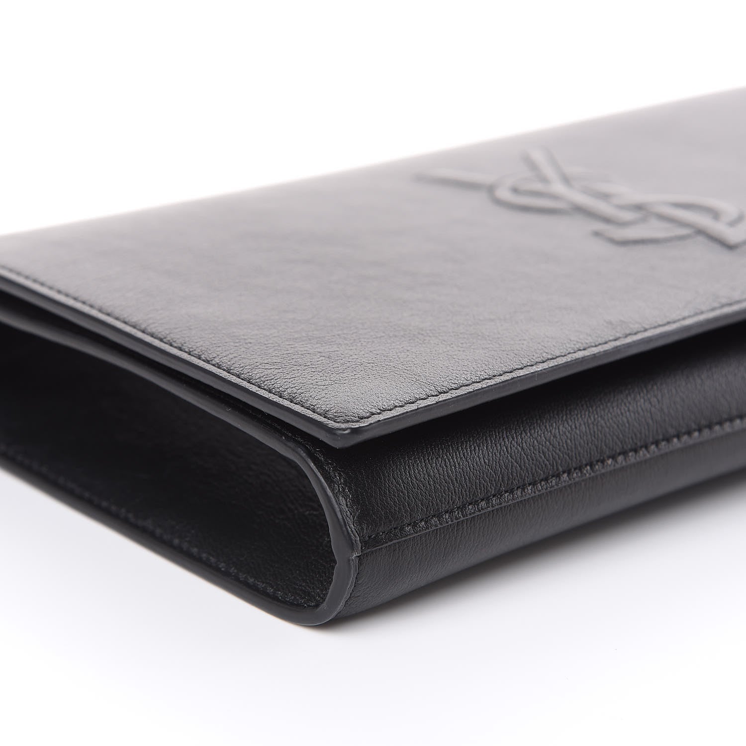 Saint Laurent Calfskin Monogram Large Belle De Jour Clutch Black 7 of 8