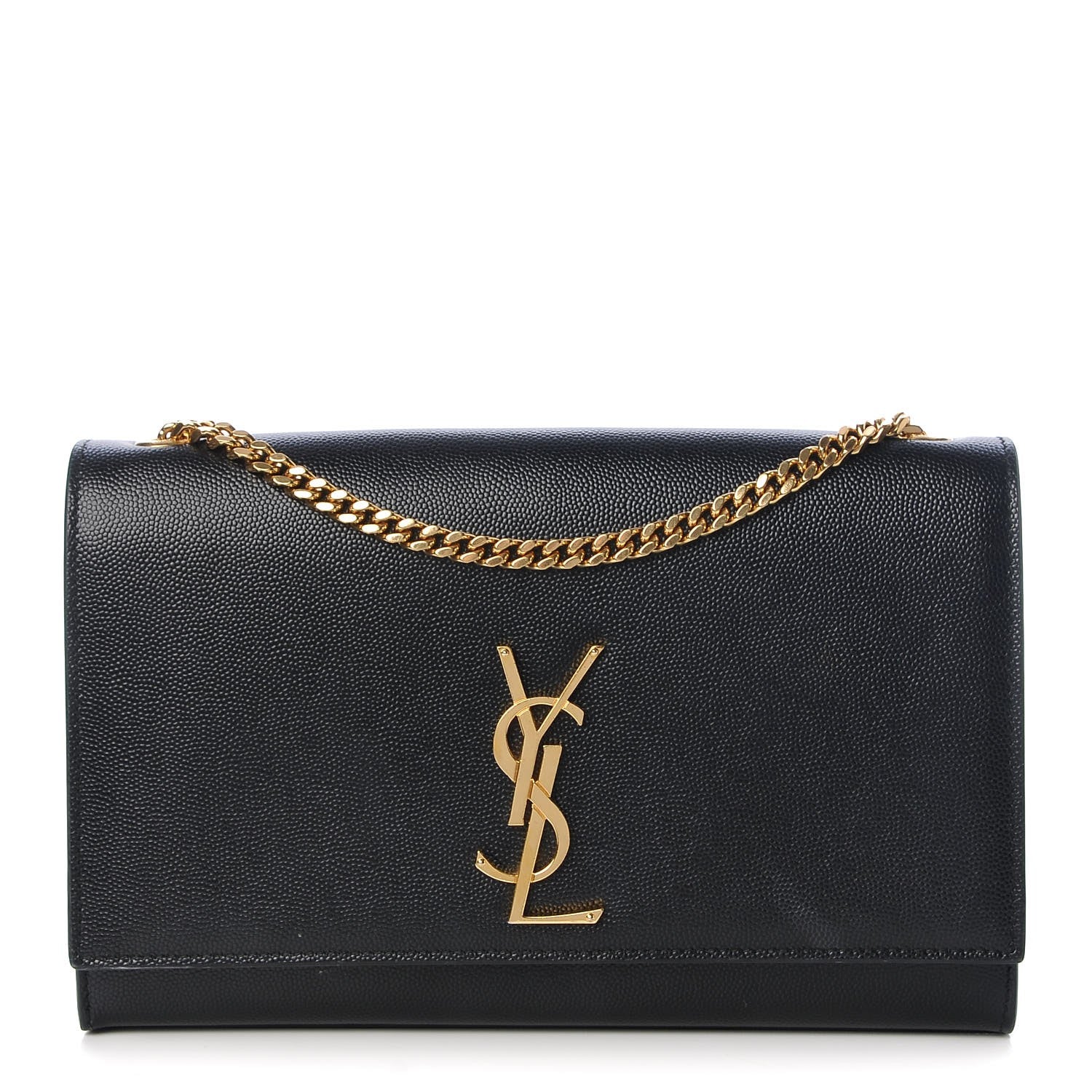 Saint Laurent Grain De Poudre Medium Classic Monogram Kate Satchel Black 1 of 8