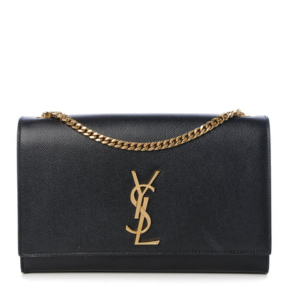 Saint Laurent Grain De Poudre Medium Classic Monogram Kate Satchel Black 1 of 8