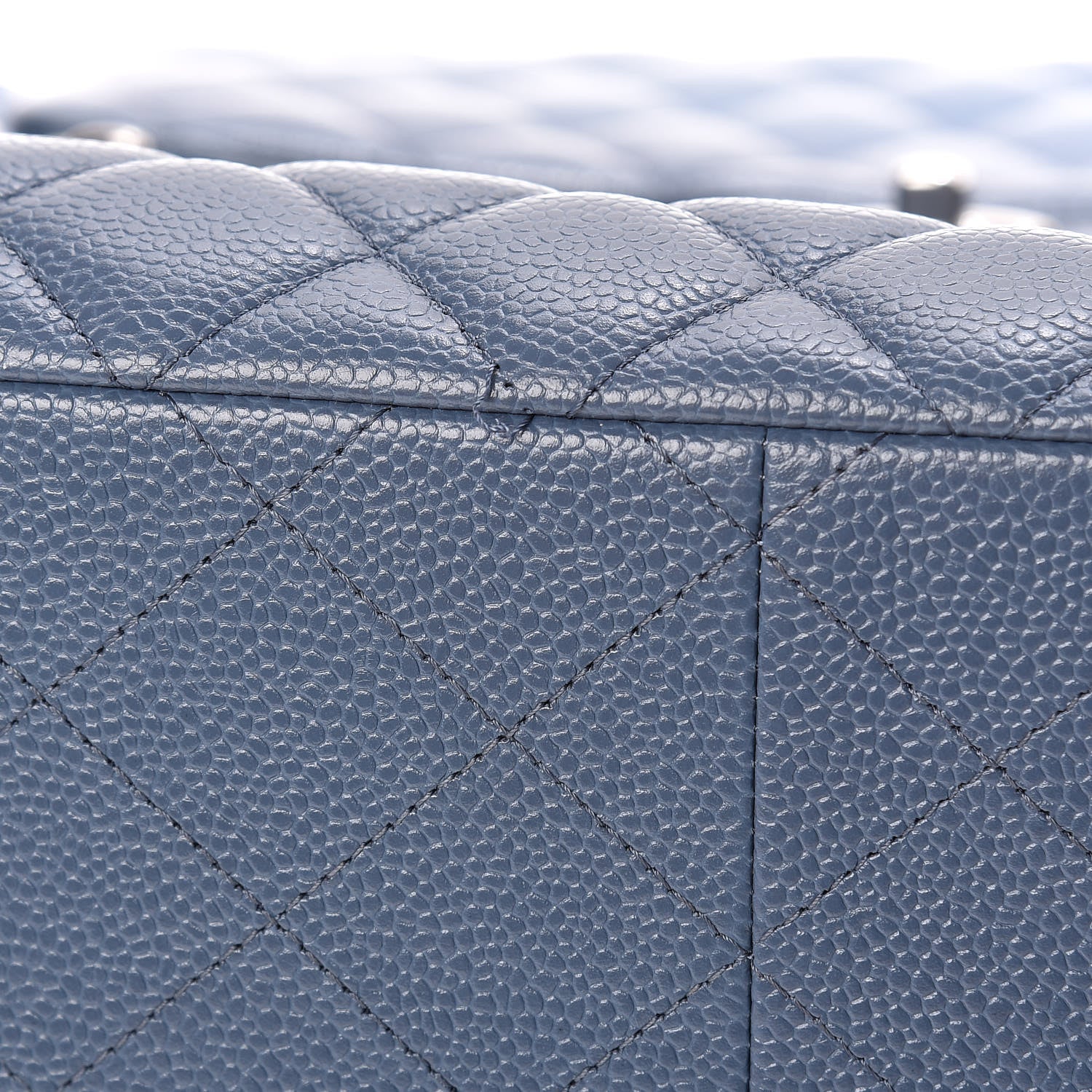 Chanel Caviar Quilted Flap Tote Blue 11 of 11