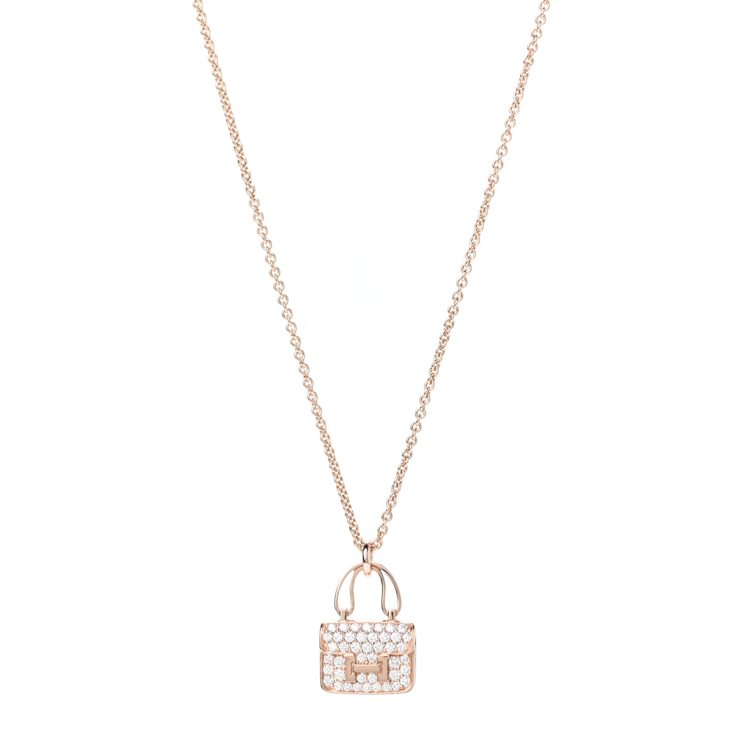 18K Rose Gold Diamond Constance Amulettes Pendant Necklace