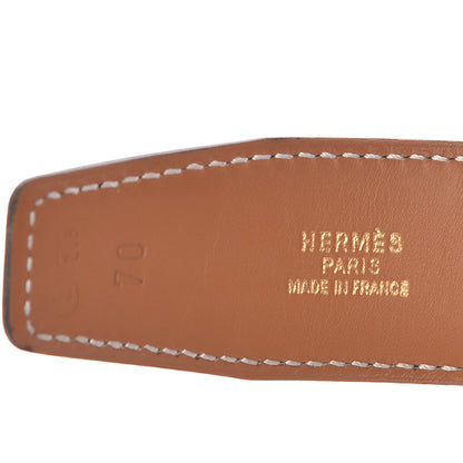 Hermes Box Chamonix 32mm H Belt Strap 70 Black Gold 3 of 7