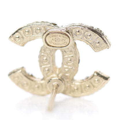 Chanel Pearl Crystal CC Earrings Light Gold 3 of 5