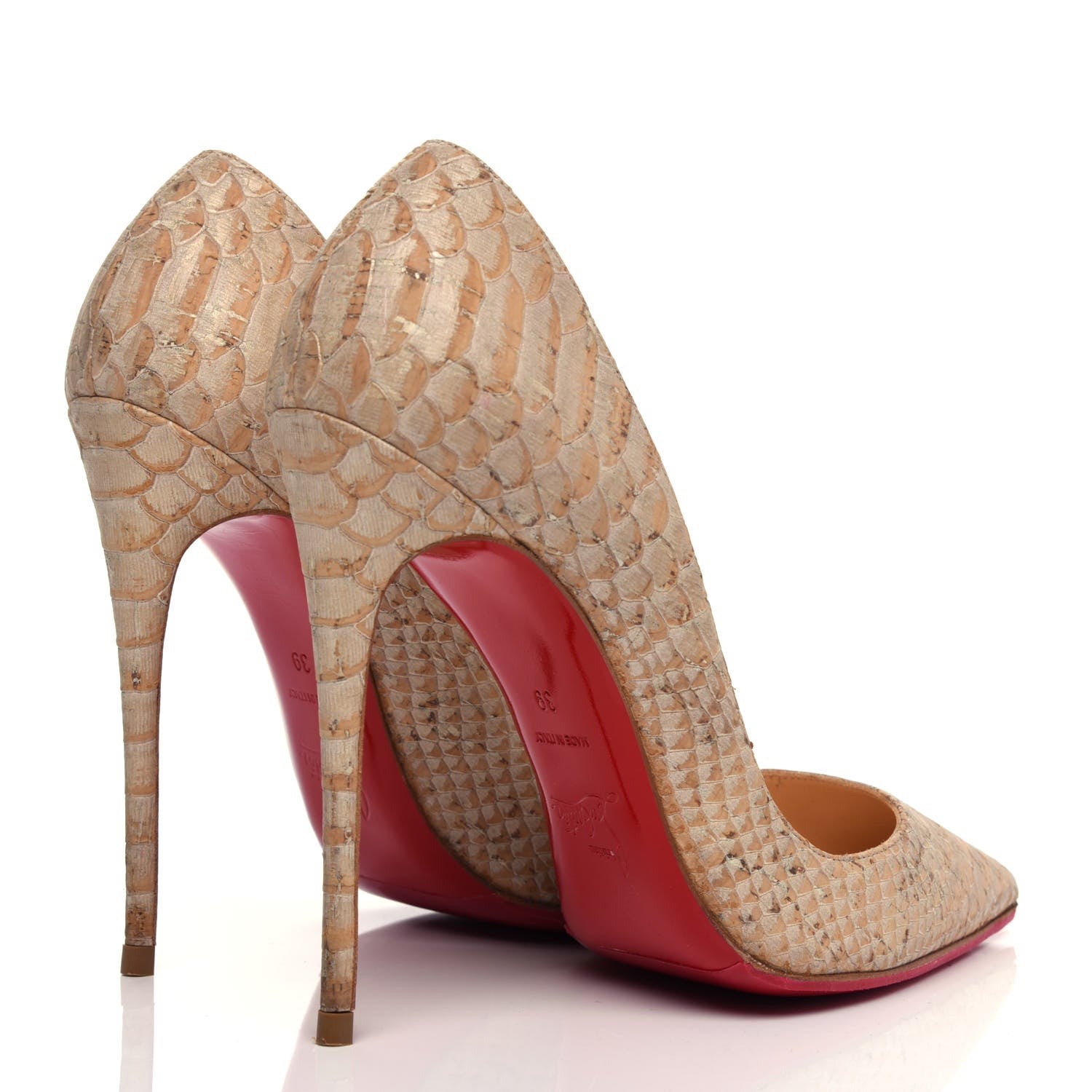 Christian Louboutin Liege Embossed So Kate 120 Pumps 39 Beige 4 of 10