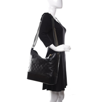 Chanel Aged Calfskin Quilted Maxi Gabrielle Hobo Black 2 of 10