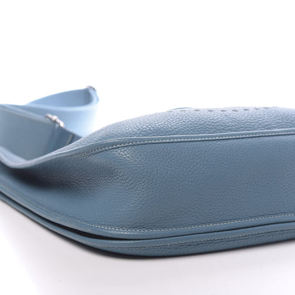 Hermes Taurillon Clemence Evelyne III GM Blue Jean 9 of 10